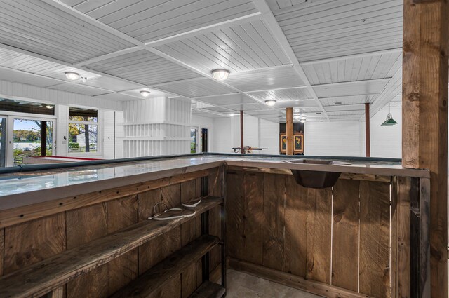 bar with wood walls