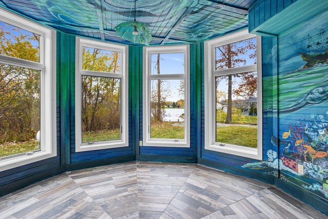 view of unfurnished sunroom