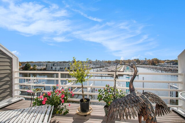 balcony with a water view