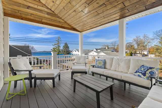 87 S Center St, Beulah, MI 49617 - deck with an outdoor living space