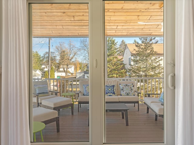87 S Center St, Beulah, MI 49617 - doorway featuring wood finished floors