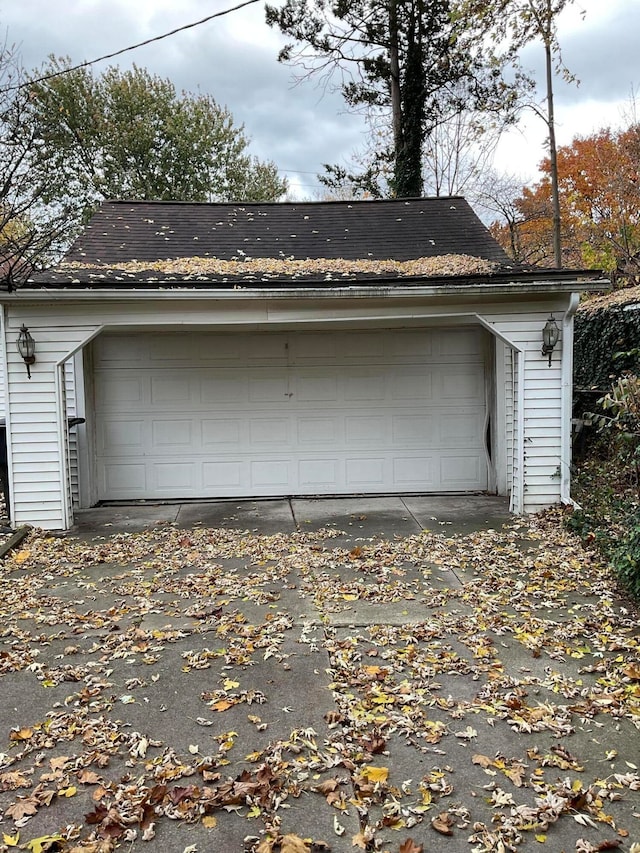 view of garage