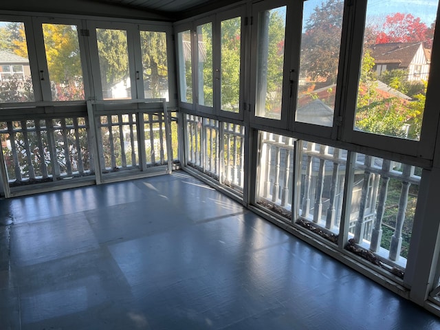 view of unfurnished sunroom