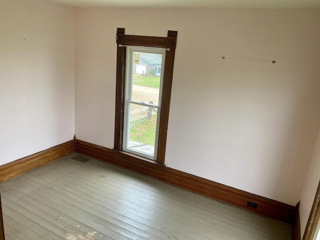 empty room featuring light wood-type flooring