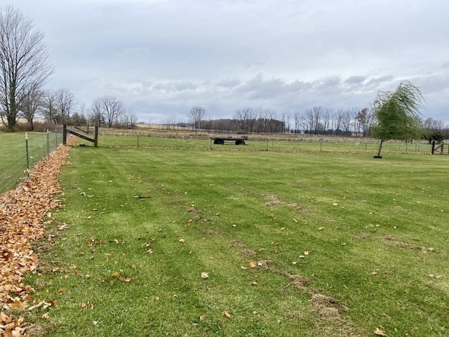 view of yard featuring a rural view