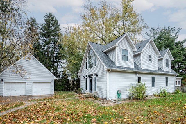 view of home's exterior with a garage