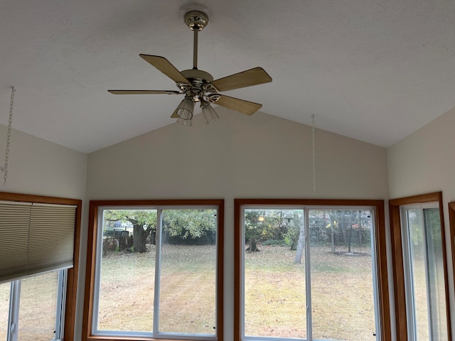 interior details featuring ceiling fan