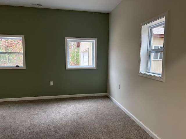 empty room with carpet flooring and a healthy amount of sunlight