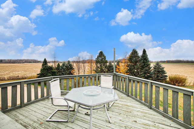 deck with a rural view