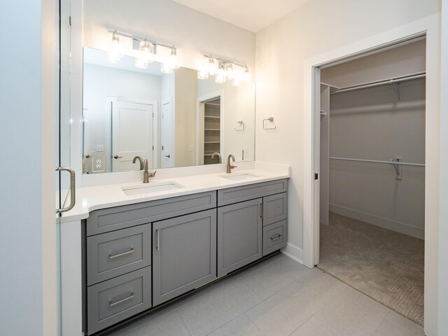 bathroom featuring vanity and tile patterned floors