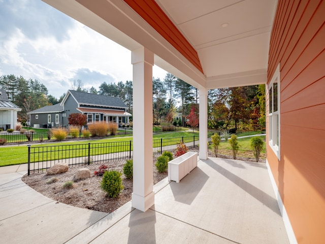 view of patio with a porch