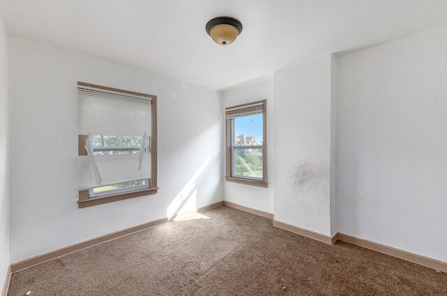 carpeted empty room featuring a wealth of natural light