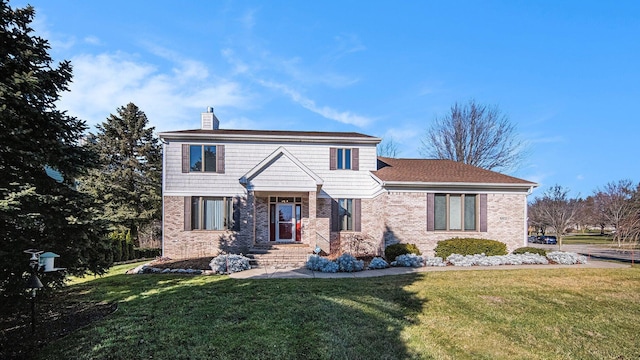 view of front of house with a front yard