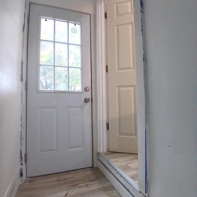 entryway with light wood-type flooring