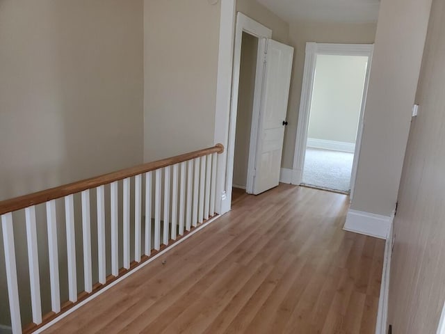 hall featuring light wood-type flooring