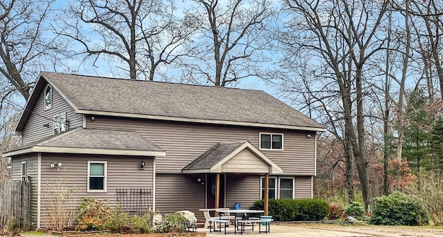 view of front facade featuring a patio area