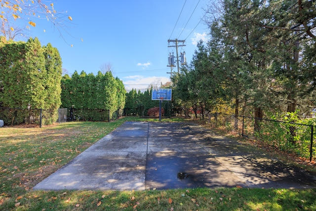 view of patio with basketball court