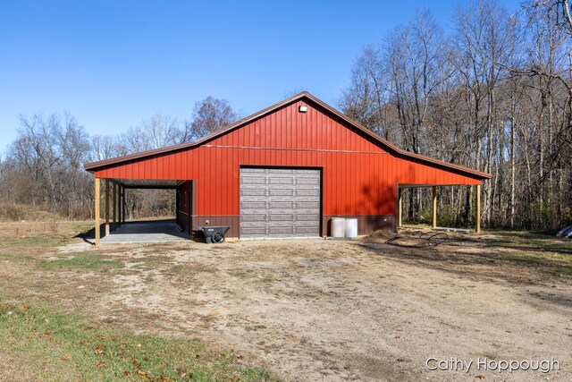 view of garage