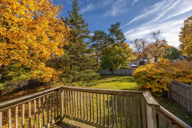 deck with a lawn