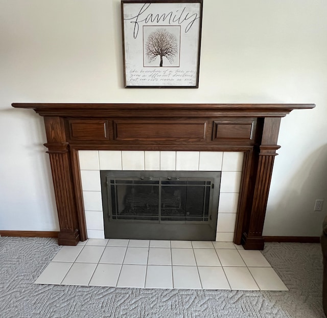 212 Saint Anne Ln, Monroe, MI 48162 - detailed view of a fireplace and baseboards