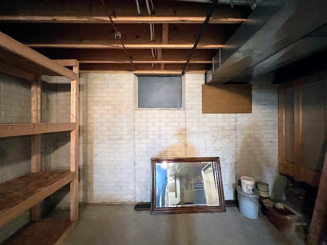 212 Saint Anne Ln, Monroe, MI 48162 - unfinished below grade area with brick wall