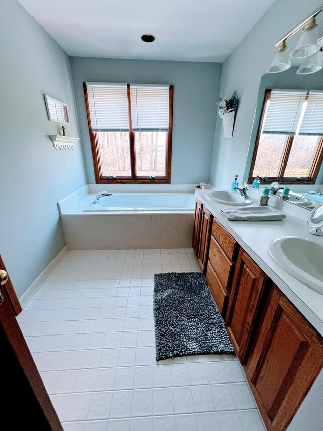 212 Saint Anne Ln, Monroe, MI 48162 - full bath featuring tile patterned flooring, a bath, and double vanity