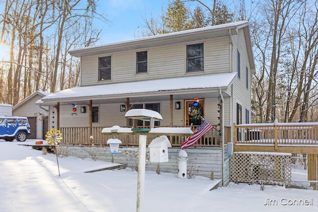 view of front of property featuring covered porch