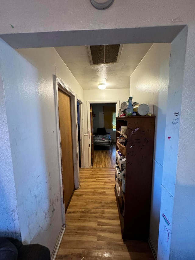 hall featuring wood-type flooring