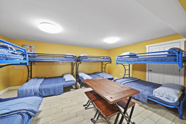 bedroom featuring light hardwood / wood-style floors