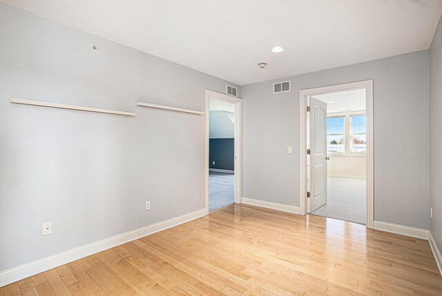 empty room featuring light hardwood / wood-style flooring