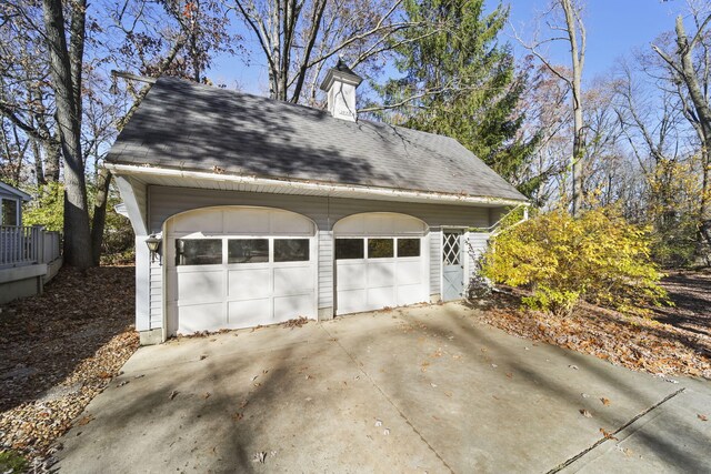 view of garage