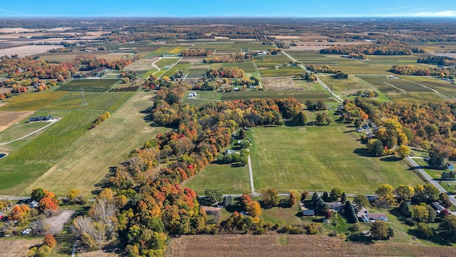 drone / aerial view featuring a rural view