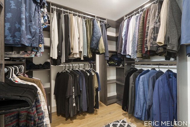 spacious closet featuring wood-type flooring