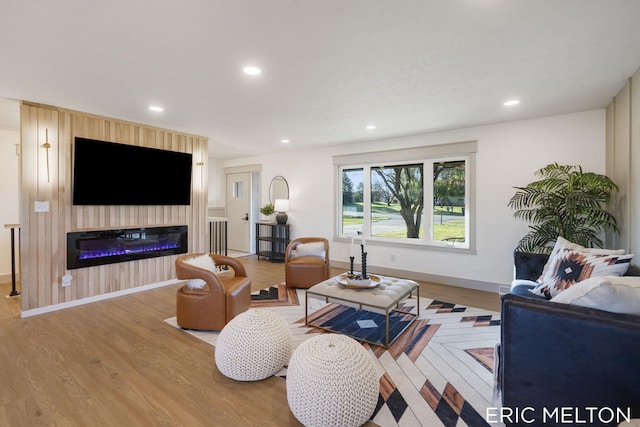 living room featuring hardwood / wood-style floors