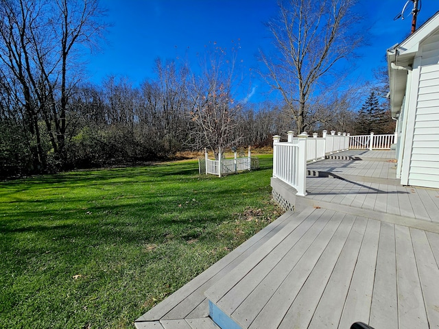 view of yard with a deck