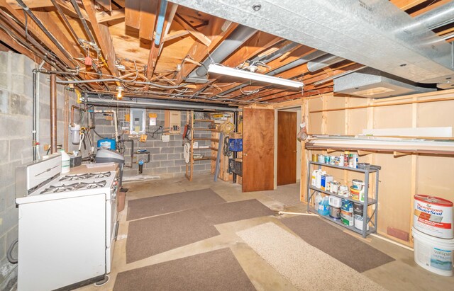 basement with washer / dryer