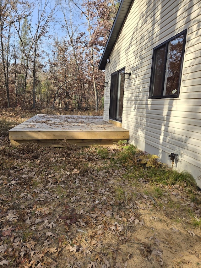 view of yard featuring a deck