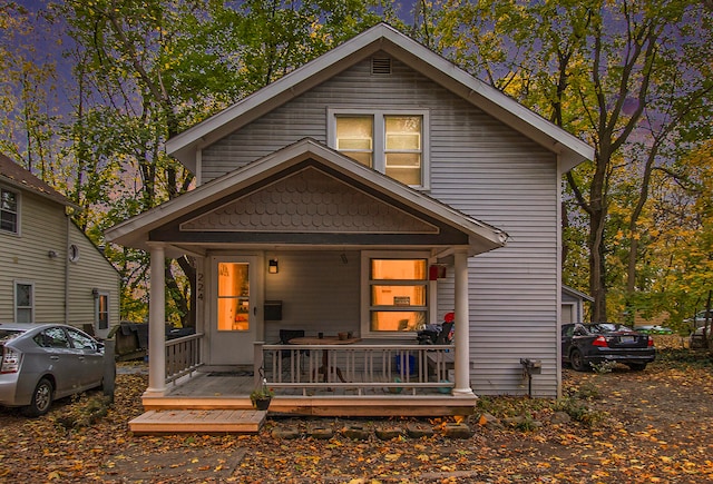 view of front of house featuring covered porch