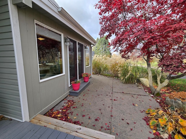 view of home's exterior with a patio