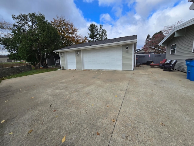 view of garage