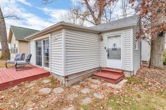 exterior space with a wooden deck