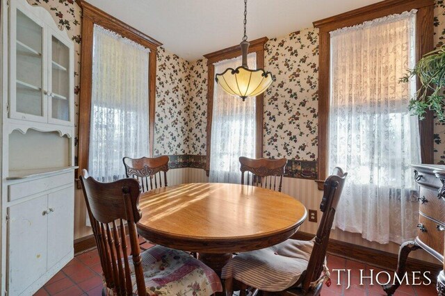 view of tiled dining space