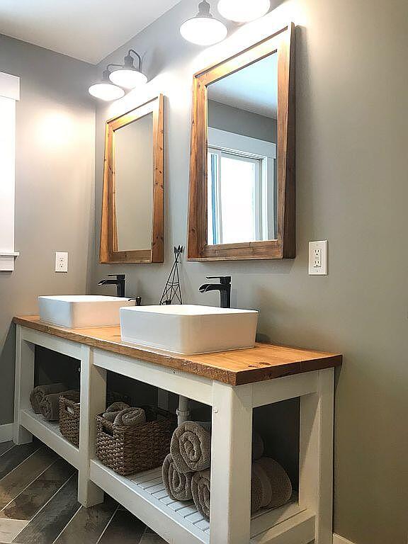 bathroom with hardwood / wood-style floors and vanity