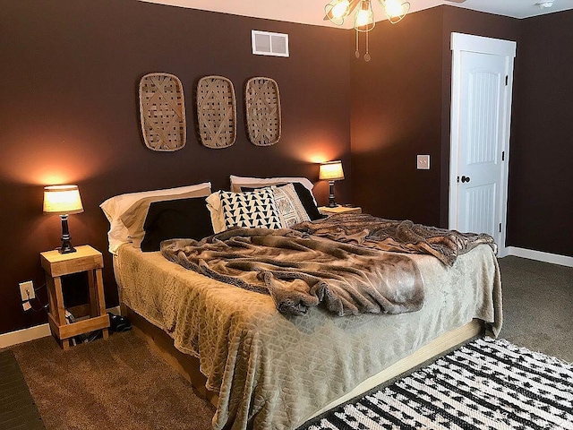 bedroom with carpet floors