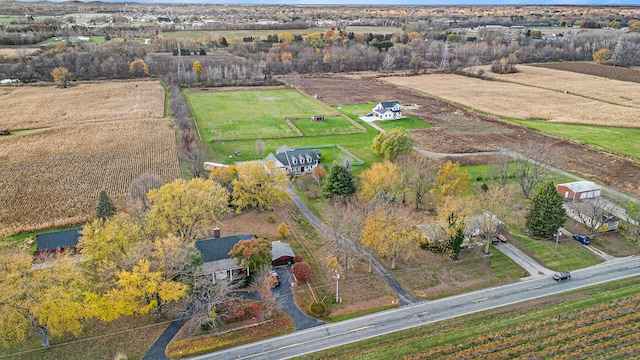 aerial view with a rural view