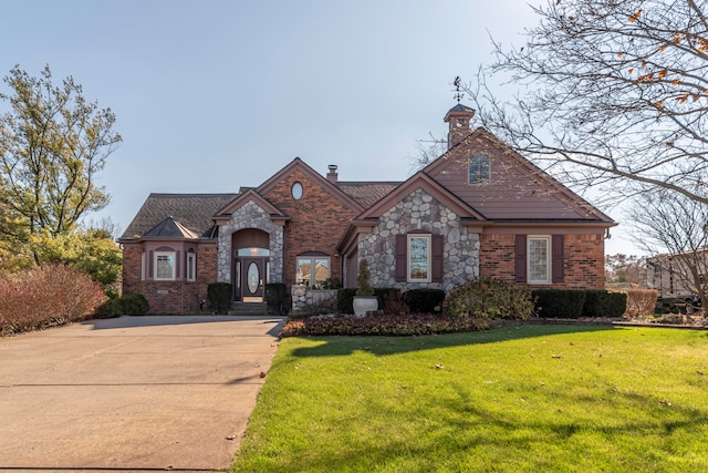 view of front of property with a front yard