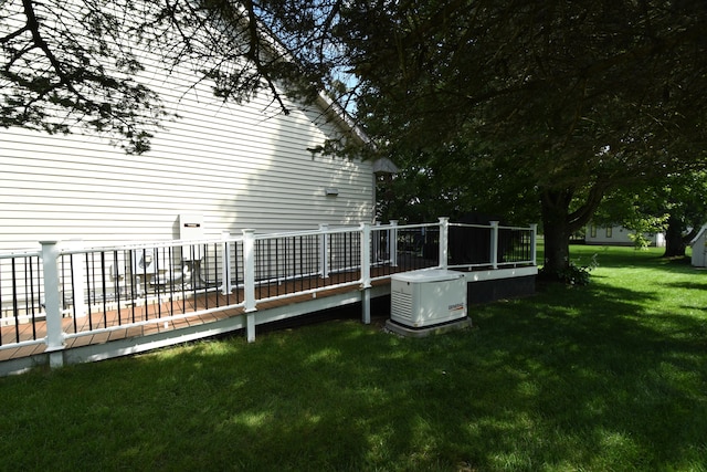 view of yard featuring a deck