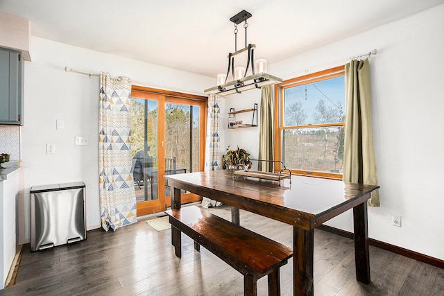 dining room featuring dark hardwood / wood-style floors