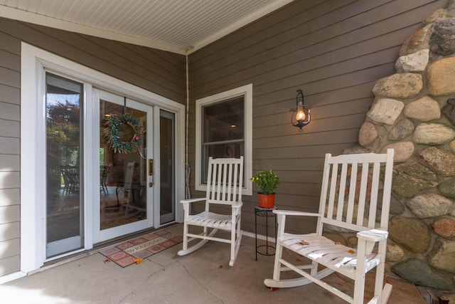 view of patio / terrace featuring french doors