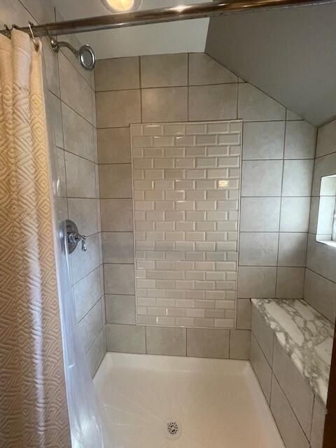 bathroom featuring walk in shower